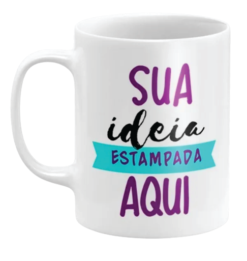 Caneca de Cerâmica Branca Personalizada